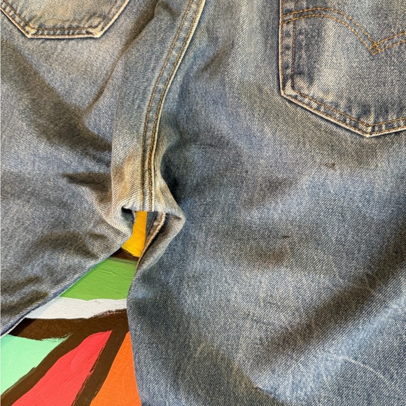 Levi's 501xx W36 L32 Straight Button Fly Medium Blue Jeans - Picture 11 of 13